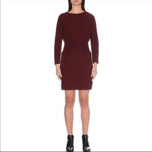 Sandro Bordeaux Long Sleeve Dress Size 1